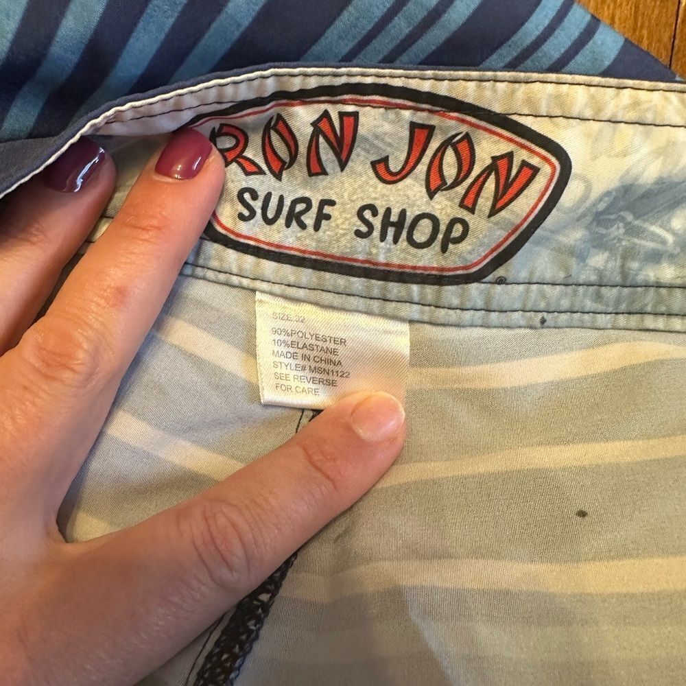 Ron Jon Surf Shop Blue and White Board Shorts